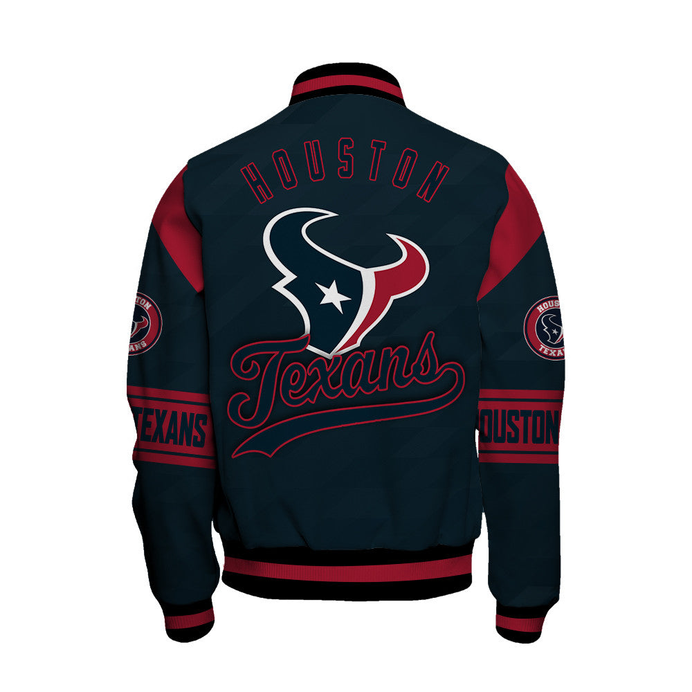 Houston Texans American Football League Pattern Varsity Jacket Sh1 V2