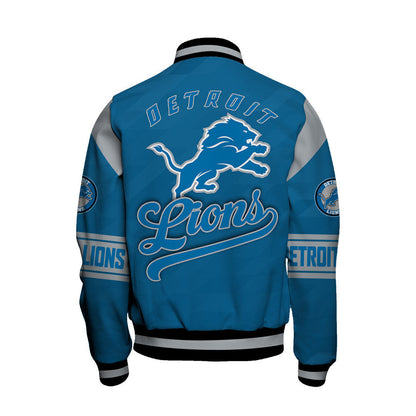 Detroit Lions American Football League Pattern Varsity Jacket Sh1 V2