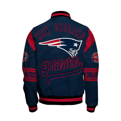 New England Patriots American Football League Pattern Varsity Jacket Sh1 V2