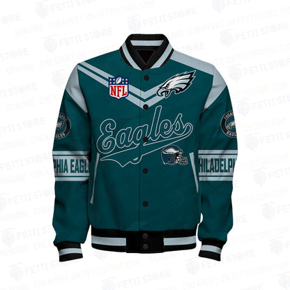 Philadelphia Eagles American Football League Pattern Varsity Jacket Sh1 V2