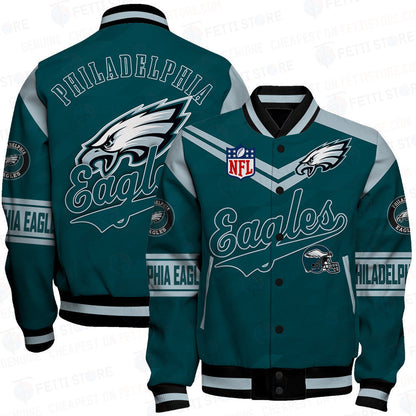 Philadelphia Eagles American Football League Pattern Varsity Jacket Sh1 V2