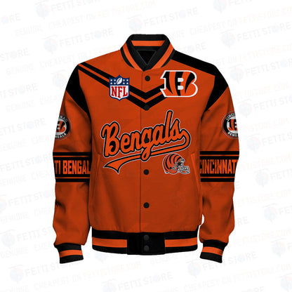 Cincinnati Bengals American Football League Pattern Varsity Jacket Sh1 V2