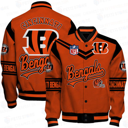 Cincinnati Bengals American Football League Pattern Varsity Jacket Sh1 V2