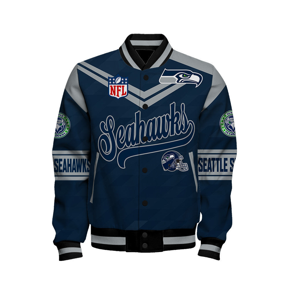 Seattle Seahawks American Football League Pattern Varsity Jacket Sh1 V2
