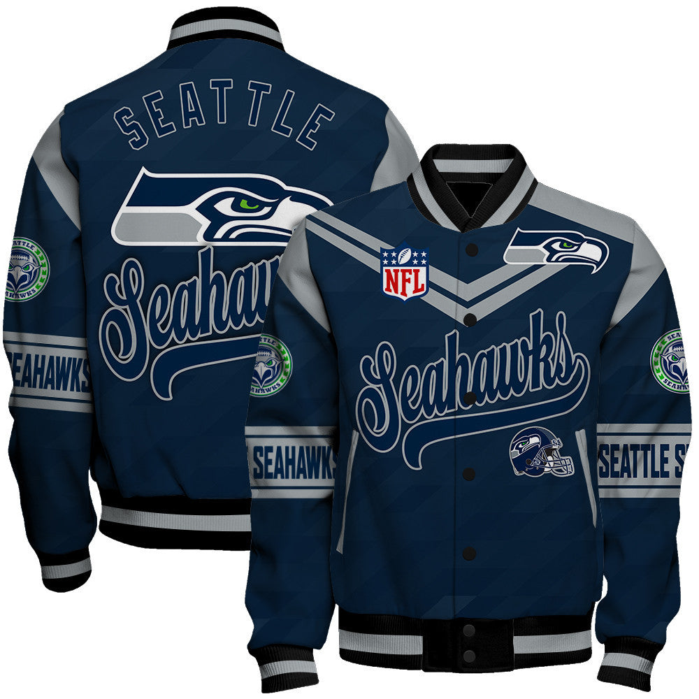Seattle Seahawks American Football League Pattern Varsity Jacket Sh1 V2