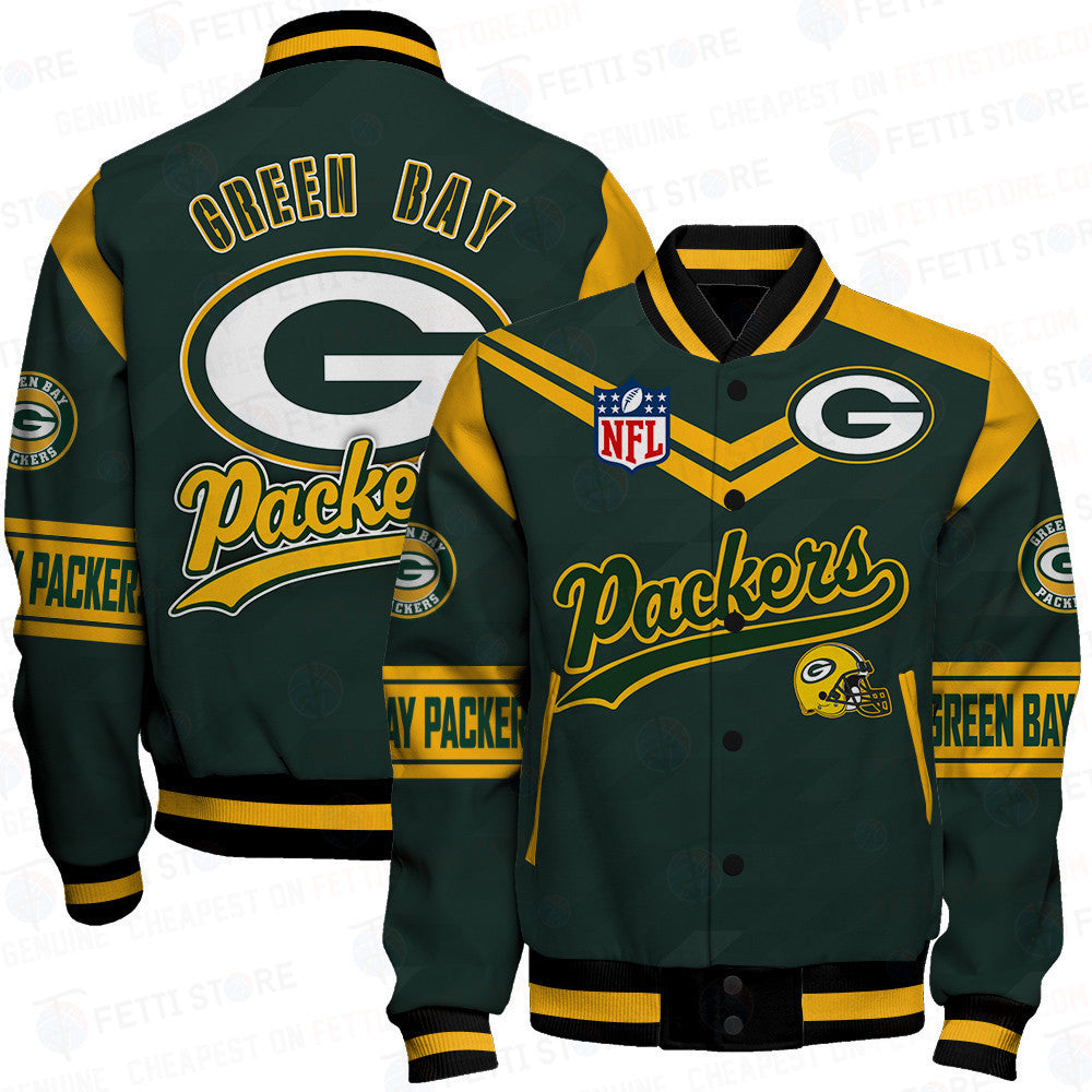 Green Bay Packers American Football League Pattern Varsity Jacket Sh1 V2