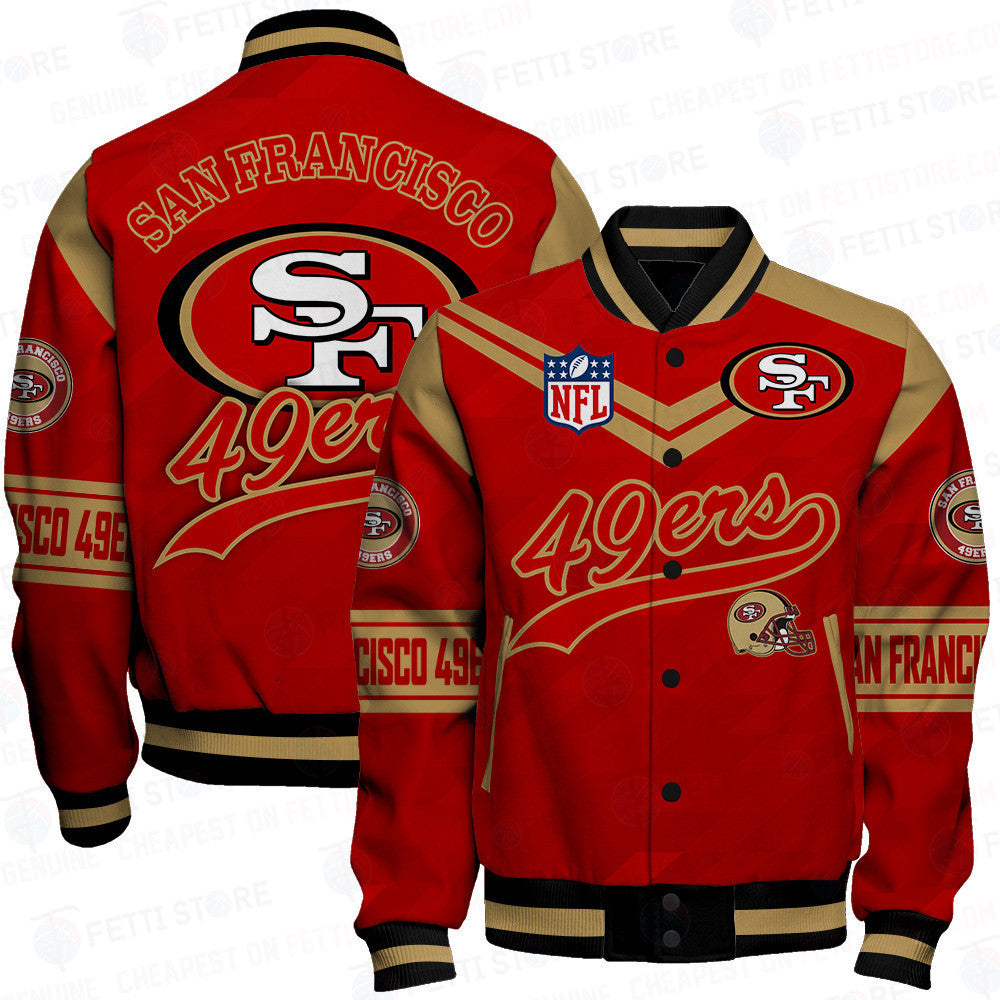 San Francisco 49ers American Football League Pattern Varsity Jacket Sh1 V2