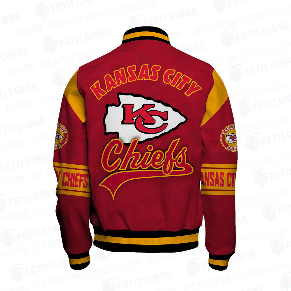 Kansas City Chiefs American Football League Pattern Varsity Jacket Sh1 V2