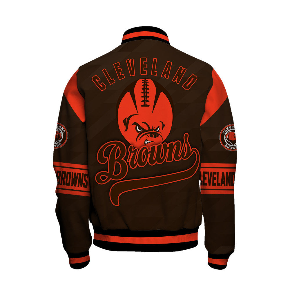 Cleveland Browns American Football League Pattern Varsity Jacket Sh1 V2