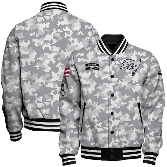 Tampa Bay Buccaneers National Football League 2026 Arctic Camo Unisex Varsity Jacket