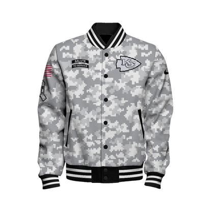Kansas City Chiefs National Football League 2026 Arctic Camo Unisex Varsity Jacket