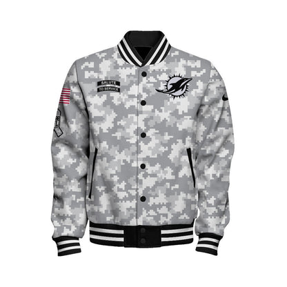 Miami Dolphins National Football League 2026 Arctic Camo Unisex Varsity Jacket