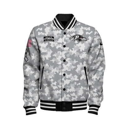 Baltimore Ravens National Football League 2026 Arctic Camo Unisex Varsity Jacket