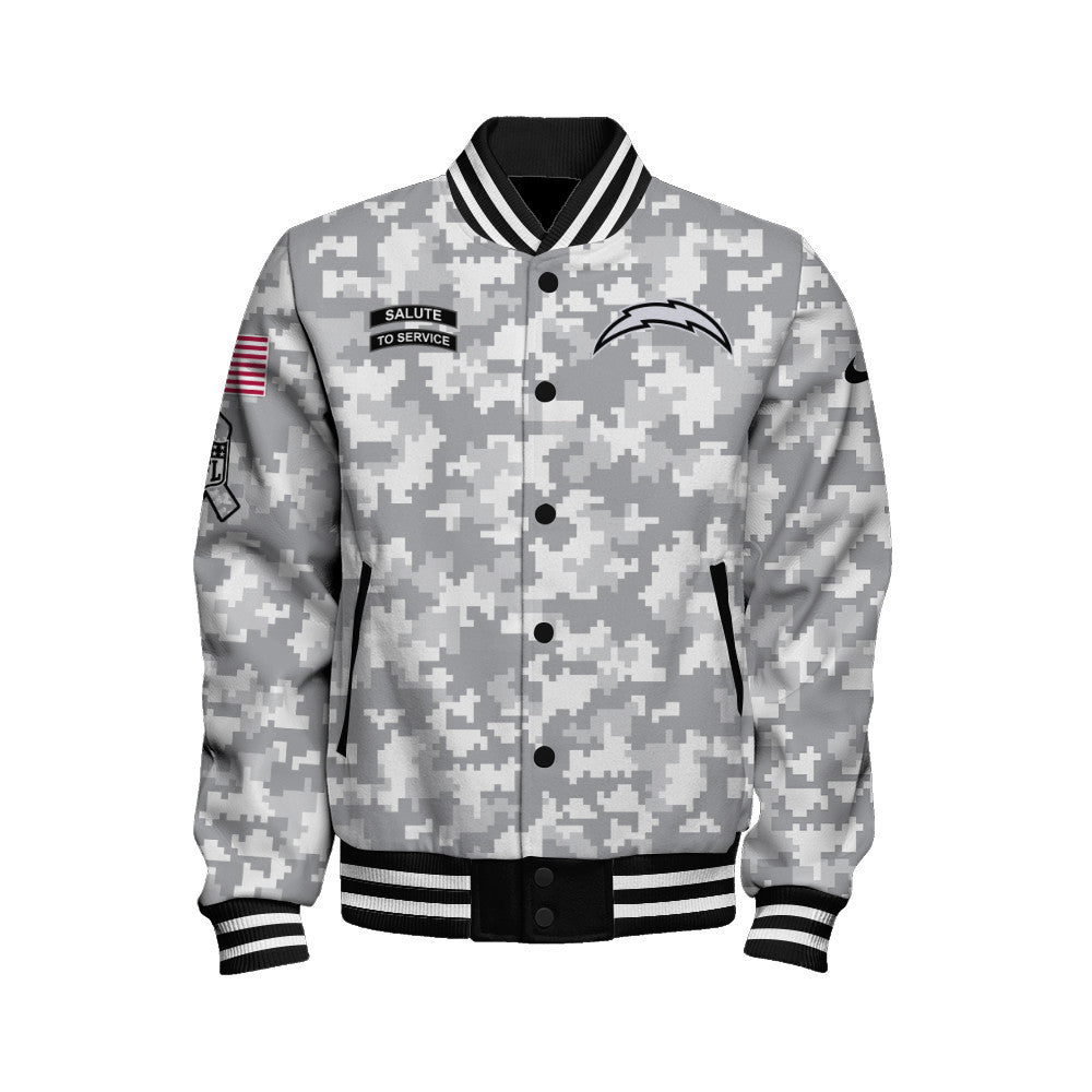Los Angeles Chargers National Football League 2026 Arctic Camo Unisex Varsity Jacket