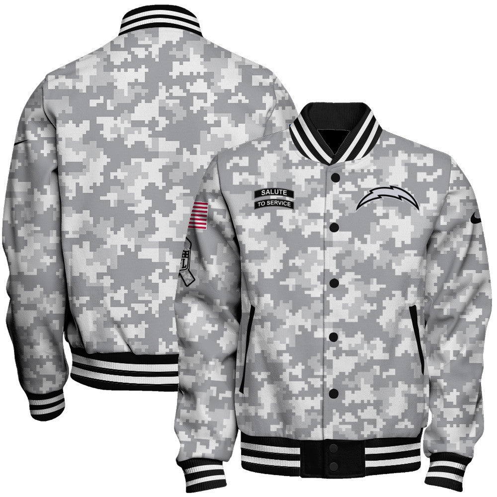 Los Angeles Chargers National Football League 2026 Arctic Camo Unisex Varsity Jacket