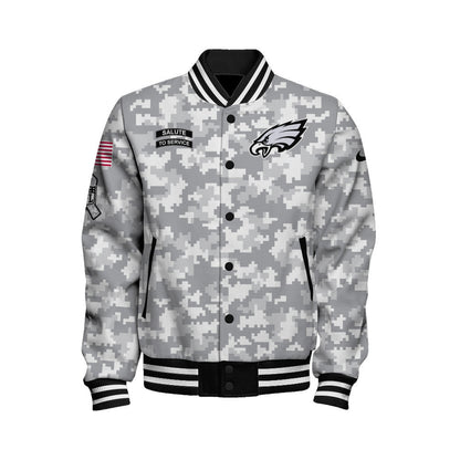 Philadelphia Eagles National Football League 2026 Arctic Camo Unisex Varsity Jacket
