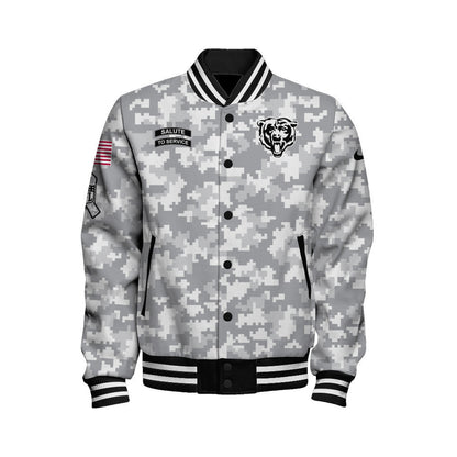 Chicago Bears National Football League 2026 Arctic Camo Unisex Varsity Jacket