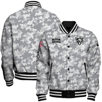 Chicago Bears National Football League 2026 Arctic Camo Unisex Varsity Jacket
