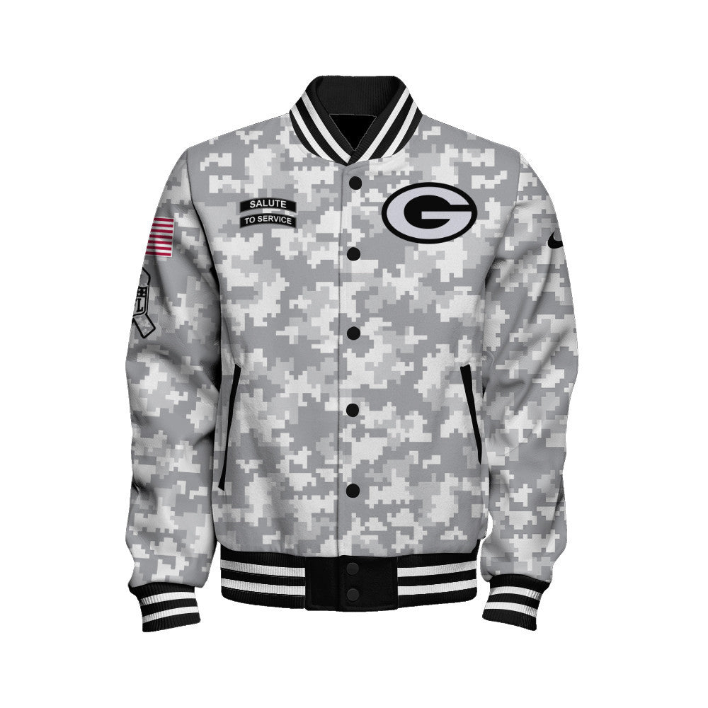 Green Bay Packers National Football League 2026 Arctic Camo Unisex Varsity Jacket