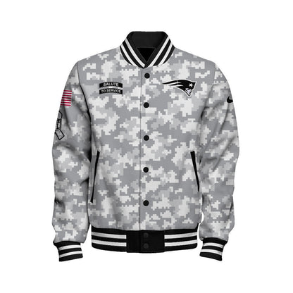 New England Patriots National Football League 2026 Arctic Camo Unisex Varsity Jacket
