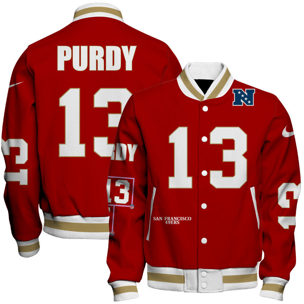 Brock Purdy #13 San Francisco 49ers National Football League 2026 Unique Design Unisex Varsity Jacket