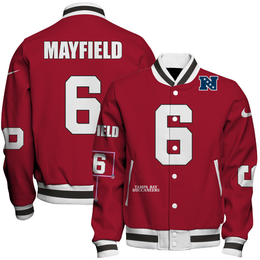 Baker Mayfield #6 Tampa Bay Buccaneers National Football League 2026 Unique Design Unisex Varsity Jacket