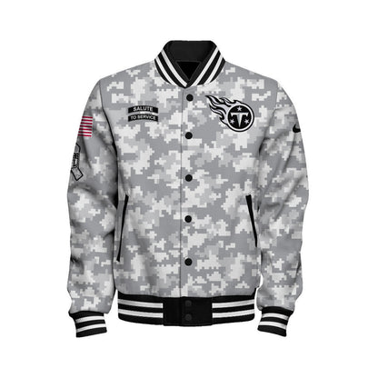 Tennessee Titans National Football League 2026 Arctic Camo Unisex Varsity Jacket
