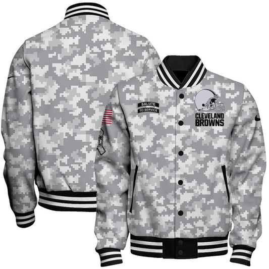 Cleveland Browns National Football League 2026 Arctic Camo Unisex Varsity Jacket