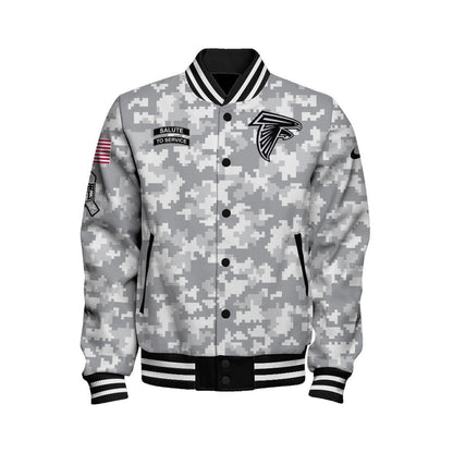 Atlanta Falcons National Football League 2026 Arctic Camo Unisex Varsity Jacket