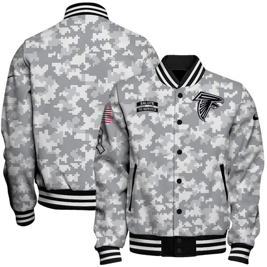 Atlanta Falcons National Football League 2026 Arctic Camo Unisex Varsity Jacket