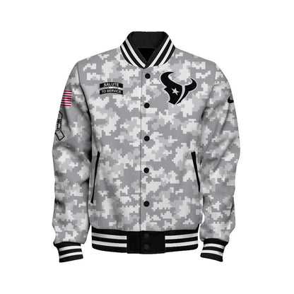 Houston Texans National Football League 2026 Arctic Camo Unisex Varsity Jacket