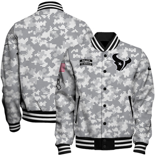 Houston Texans National Football League 2026 Arctic Camo Unisex Varsity Jacket