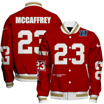 Christian Mccaffrey #23 San Francisco 49ers National Football League 2026 Unique Design Unisex Varsity Jacket