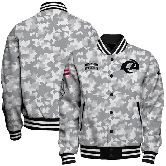 Los Angeles Rams National Football League 2026 Arctic Camo Unisex Varsity Jacket