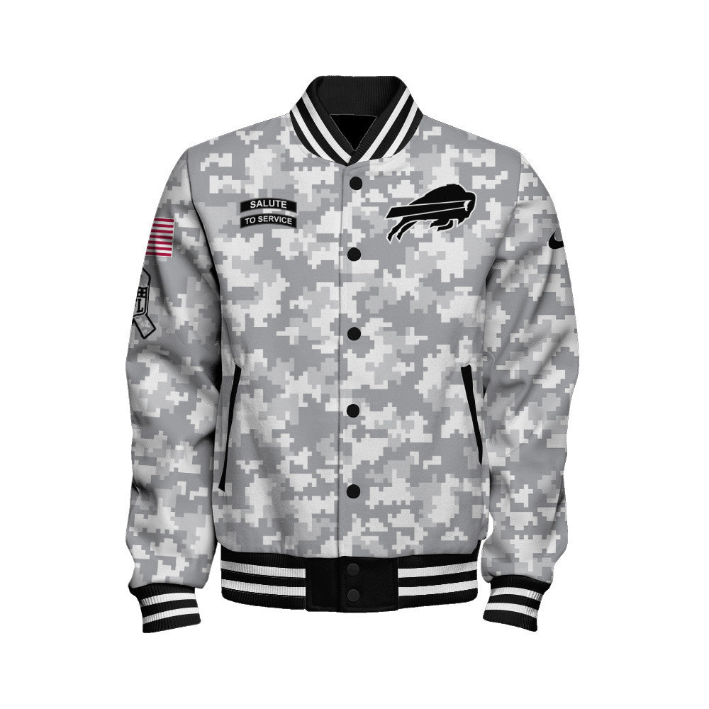 Buffalo Bills National Football League 2026 Arctic Camo Unisex Varsity Jacket