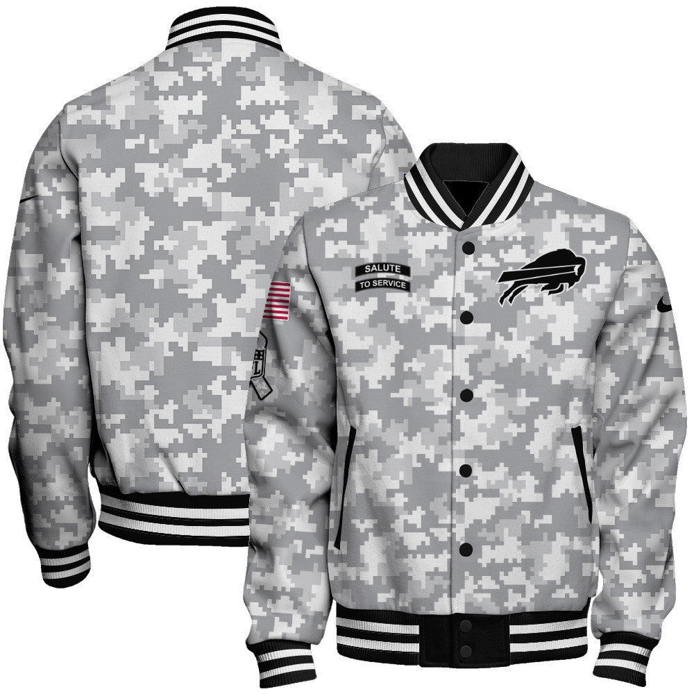 Buffalo Bills National Football League 2026 Arctic Camo Unisex Varsity Jacket