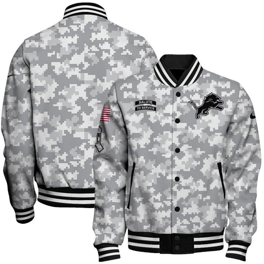 Detroit Lions National Football League 2026 Arctic Camo Unisex Varsity Jacket
