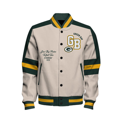 Green Bay Packers | Football Team 2026 Feel The Power Unisex Varsity Jacket