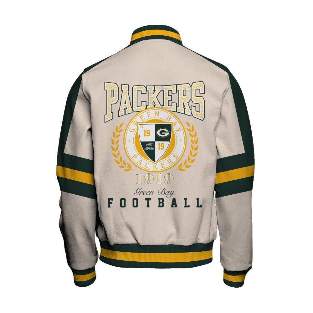 Green Bay Packers | Football Team 2026 Feel The Power Unisex Varsity Jacket