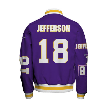 Justin Jefferson #18 Minnesota Vikings National Football League 2026 Unique Design Unisex Varsity Jacket