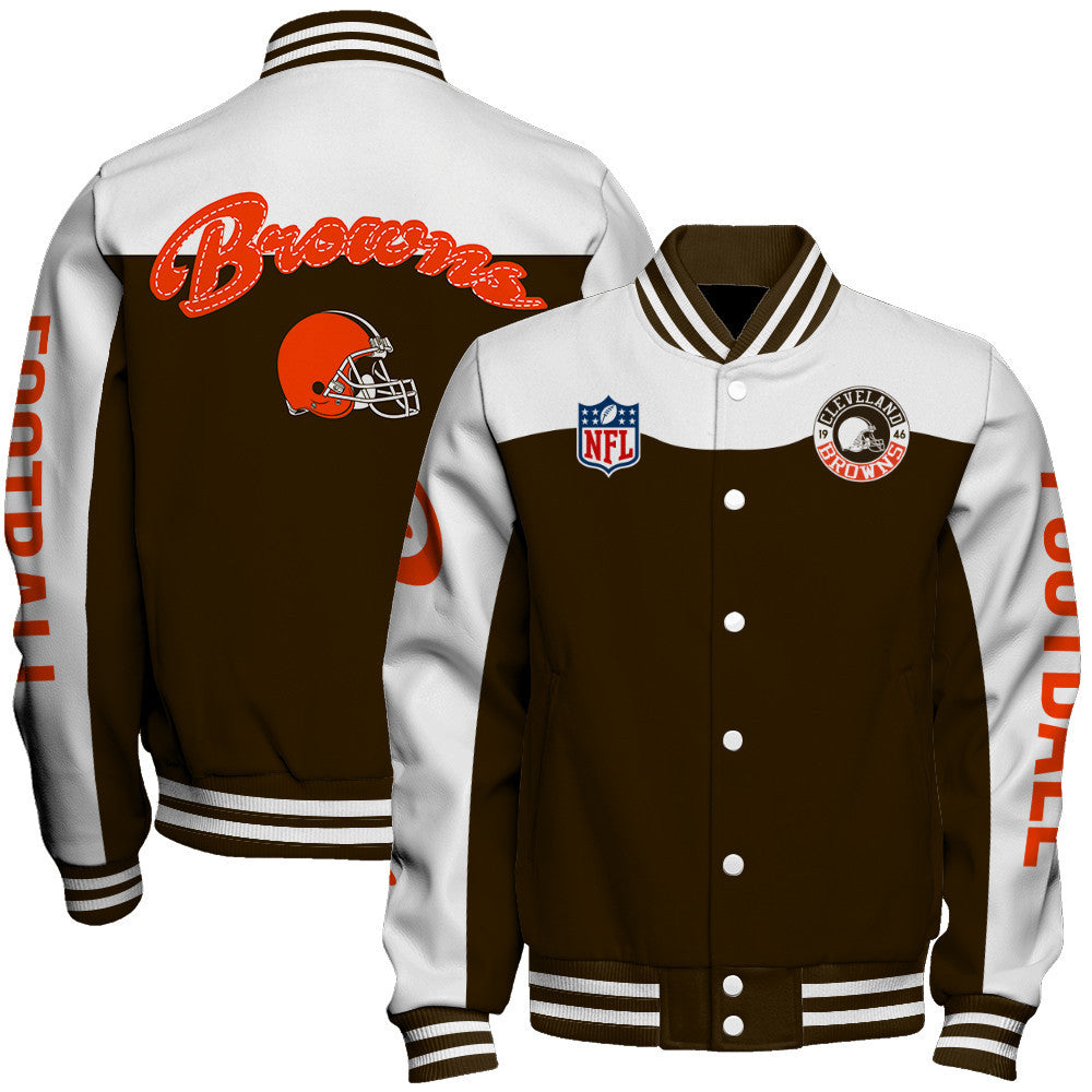 Cleveland Browns National Football League 2026 Face Any Weather Unisex Varsity Jacket