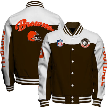 Cleveland Browns National Football League 2026 Face Any Weather Unisex Varsity Jacket