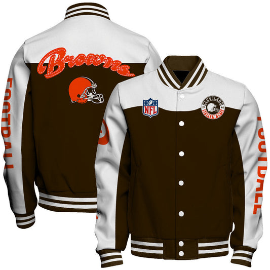 Cleveland Browns National Football League 2026 Face Any Weather Unisex Varsity Jacket