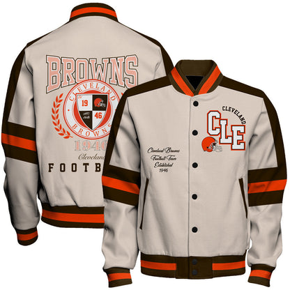 Cleveland Browns | Football Team 2026 Feel The Power Unisex Varsity Jacket