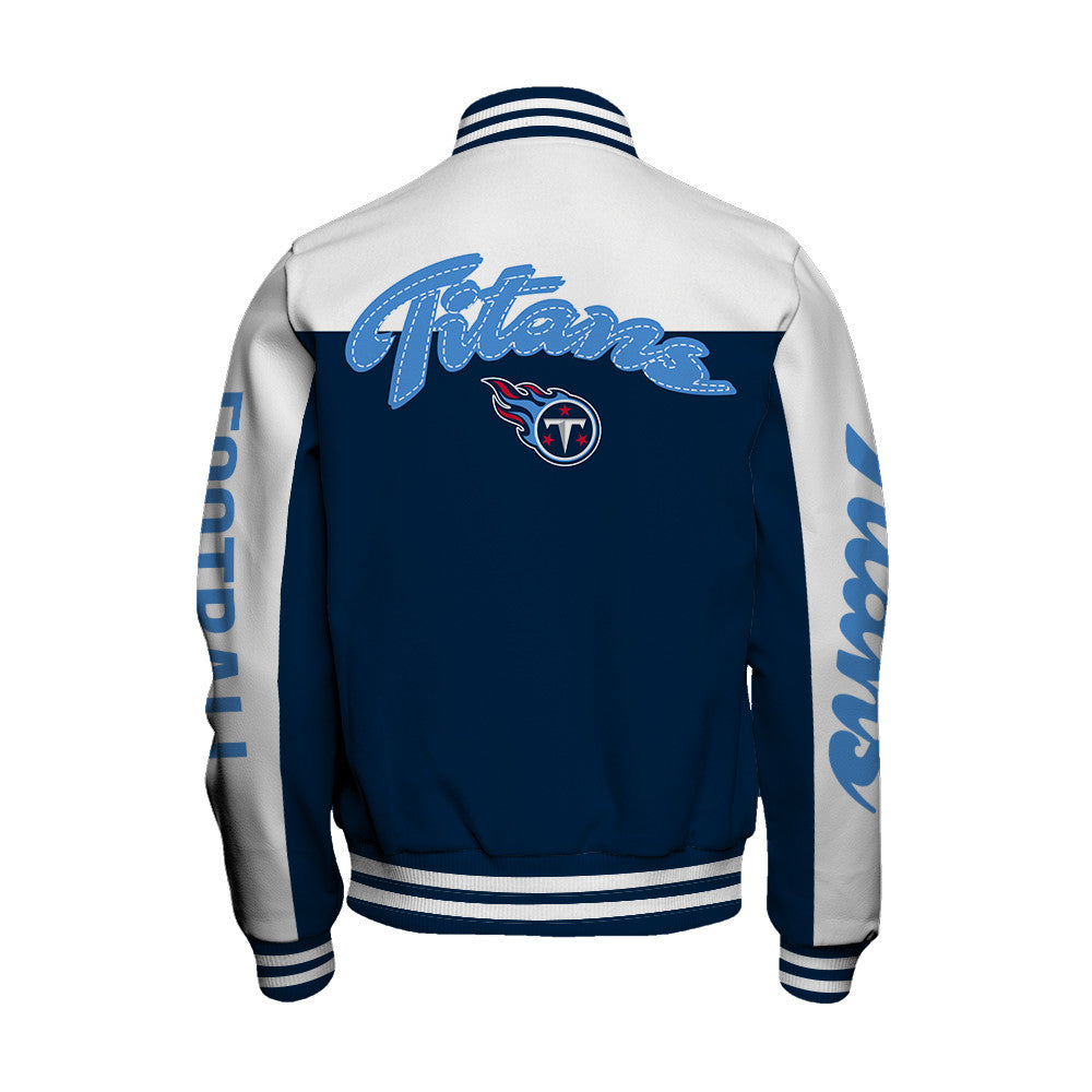Tennessee Titans National Football League 2026 Face Any Weather Unisex Varsity Jacket