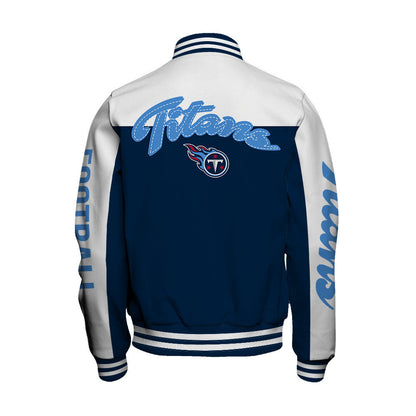 Tennessee Titans National Football League 2026 Face Any Weather Unisex Varsity Jacket