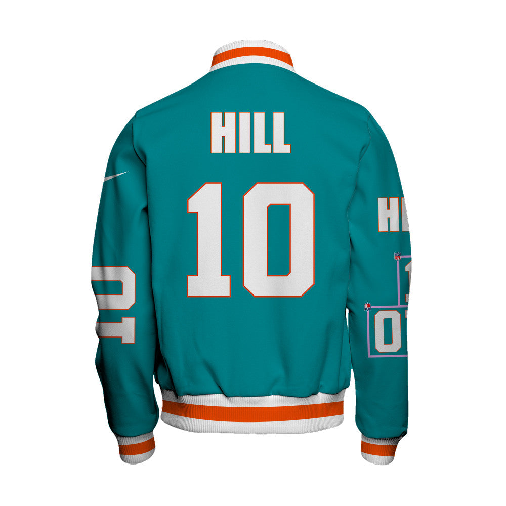 Tyreek Hill #10 Miami Dolphins National Football League 2026 Unique Design Unisex Varsity Jacket