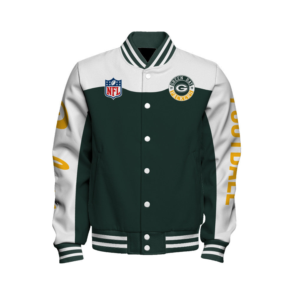 Green Bay Packers National Football League 2026 Face Any Weather Unisex Varsity Jacket