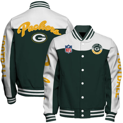 Green Bay Packers National Football League 2026 Face Any Weather Unisex Varsity Jacket