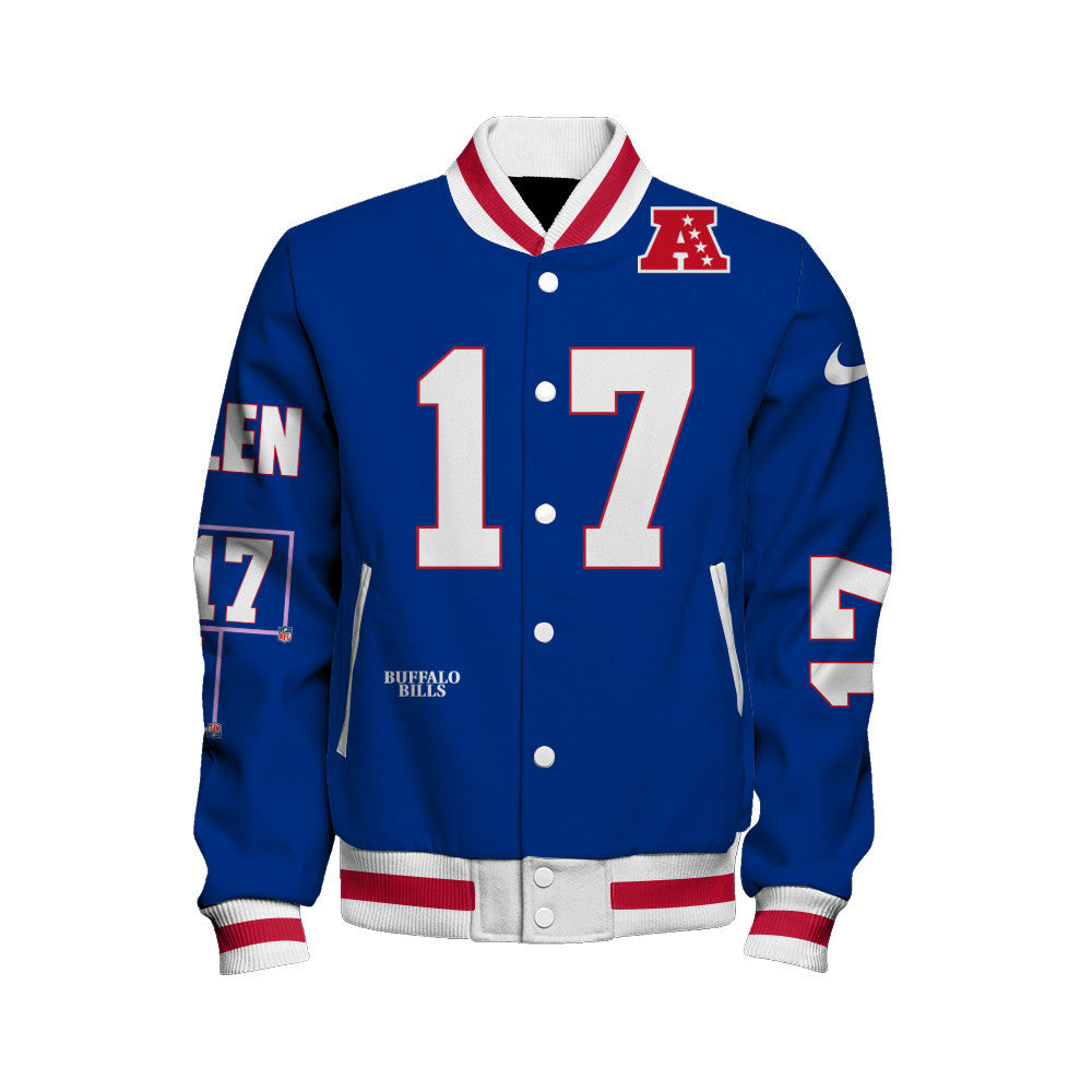 Josh Allen #17 Buffalo Bills National Football League 2026 Unique Design Unisex Varsity Jacket